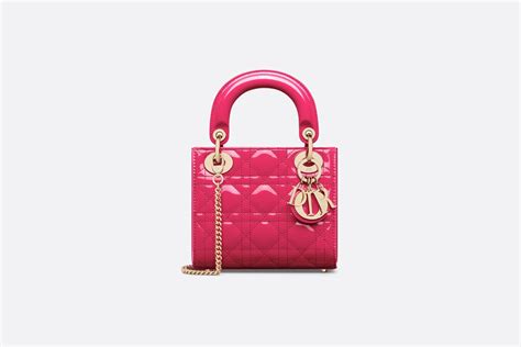 lady dior ピンク|Mini Lady Dior Bag Passion Pink Patent Cannage Calfskin.